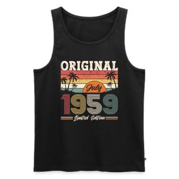 65. Geburtstag, Jahrgang 1959 ORIGINAL 1959 - Männer Premium Bio Tank Top - Schwarz - Vorne - Michal (187cm)
