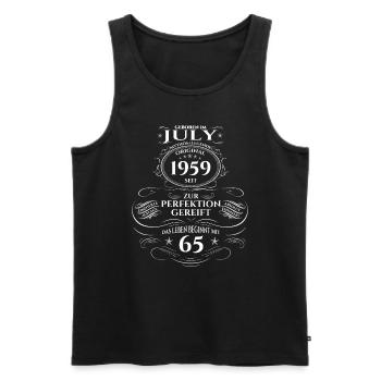 65. Geburtstag, Jahrgang 1959 ORIGINAL 1959 - Männer Premium Bio Tank Top - Schwarz - Vorne - Michal (187cm)