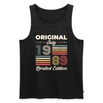35ème Anniversaire Original 1989 Millésime 1989 - Débardeur bio Premium Homme - noir - Devant - Michal (187cm)