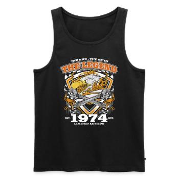 50th Birthday Original Vintage 1974 Artisan - Men's Premium Organic Tank Top - black - Front - Michal (187cm)