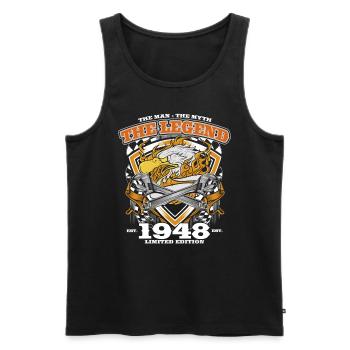 77th Birthday Original Vintage 1948 Craftsman - Men's Premium Organic Tank Top - black - Front - Michal (187cm)