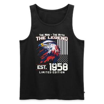66th Birthday Year 1958 Vintage 1958 Legend - Men's Premium Organic Tank Top - black - Front - AI Model Male 178 light (178cm)