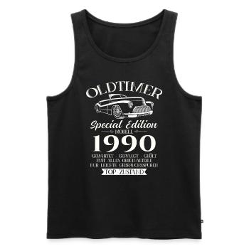 Oldtimer 1990 Jahrgang 1990 35. Geburtstag 1990 - Männer Premium Bio Tank Top - Schwarz - Vorne - Michal (187cm)