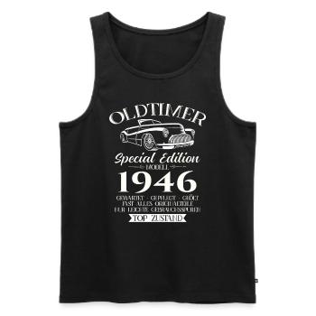 Oldtimer 1946 Jahrgang 1946 76. Geburtstag 1946 - Männer Premium Bio Tank Top - Schwarz - Vorne - Michal (187cm)