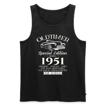 Oldtimer 1951 Jahrgang 1951 73. Geburtstag 1951 - Männer Premium Bio Tank Top - Schwarz - Vorne - Michal (187cm)