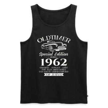 Oldtimer 1962 Jahrgang 1962 62. Geburtstag 1962 - Männer Premium Bio Tank Top - Schwarz - Vorne - Michal (187cm)