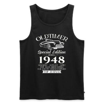 Oldtimer 1948 Jahrgang 1948 76. Geburtstag 1948 - Männer Premium Bio Tank Top - Schwarz - Vorne - Michal (187cm)