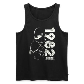 42nd Birthday Vintage 1982 Motorcyclist Biker - Men's Premium Organic Tank Top - black - Front - Michal (187cm)