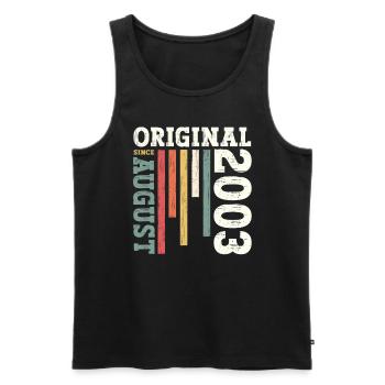 21. Geburtstag Original August 2003 Jahrgang 2003 - Männer Premium Bio Tank Top - Schwarz - Vorne - AI Model Male 178 light (178cm)