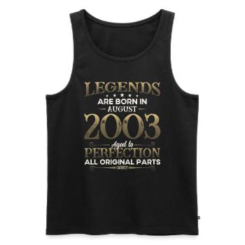 21st Birthday Original August 2003 Vintage 2003 - Men's Premium Organic Tank Top - black - Front - Michal (187cm)