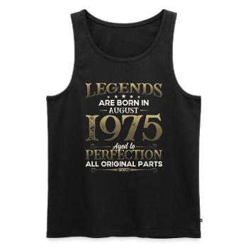 50ème Anniversaire Original Août 1975 Millésime 1975 - Débardeur bio Premium Homme - noir - Devant - Michal (187cm)
