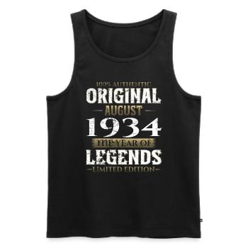 90th Birthday Original August 1934 Born 1934 - Men's Premium Organic Tank Top - black - Front - Michal (187cm)
