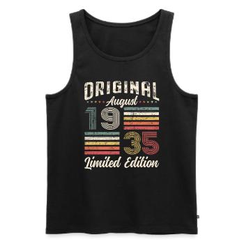 90th Birthday Original August 1935 Vintage 1935 - Men's Premium Organic Tank Top - black - Front - AI Model Male 178 light (178cm)