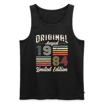 40. Geburtstag Original August 1984 Jahrgang 1984 - Männer Premium Bio Tank Top - Schwarz - Vorne - Michal (187cm)