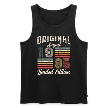 40. Geburtstag Original August 1985 Jahrgang 1985 - Männer Premium Bio Tank Top - Schwarz - Vorne - Michal (187cm)