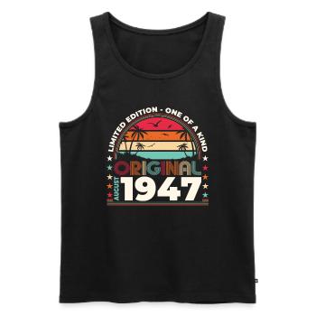 77th Birthday Original August 1947 Year 1947 - Men's Premium Organic Tank Top - black - Front - Michal (187cm)