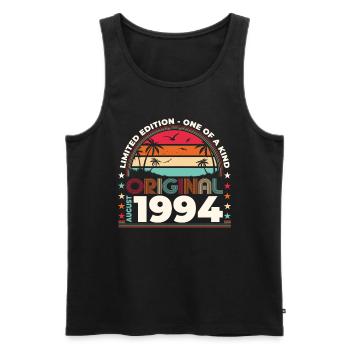 30th Birthday Original August 1994 Year 1994 - Men's Premium Organic Tank Top - black - Front - AI Model Male 178 light (178cm)