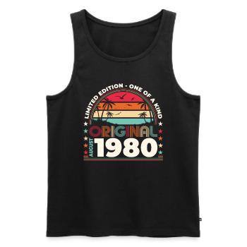 44th Birthday Original August 1980 Year 1980 - Men's Premium Organic Tank Top - black - Front - Michal (187cm)