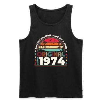 50th Birthday Original August 1974 Year 1974 - Men's Premium Organic Tank Top - black - Front - Michal (187cm)