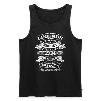90e anniversaire Original août 1934 Né en 1934 - Débardeur bio Premium Homme - noir - Devant - Michal (187cm)