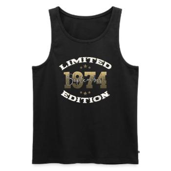 50th Birthday Original September 1974 Volume 74 - Men's Premium Organic Tank Top - black - Front - Michal (187cm)