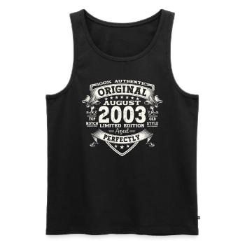 21st Birthday Original August 2003 Vintage 2003 - Men's Premium Organic Tank Top - black - Front - Michal (187cm)