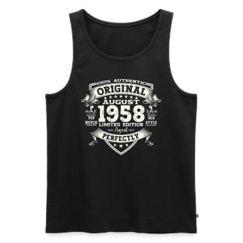 66th Birthday Original August 1958 Born 1958 - Men's Premium Organic Tank Top - black - Front - Michal (187cm)