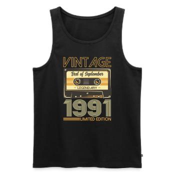 33rd Birthday Legend September 1991 Volume 91 - Men's Premium Organic Tank Top - black - Front - Michal (187cm)