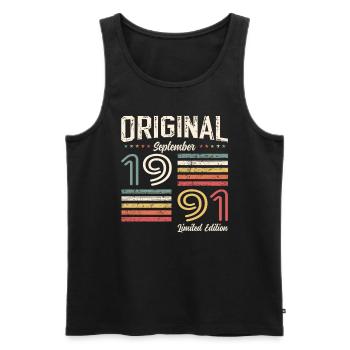33rd Birthday Vintage September 1991 Vintage 91 - Men's Premium Organic Tank Top - black - Front - Michal (187cm)