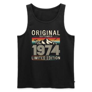 50th Birthday Legend September 1974 Volume 74 - Men's Premium Organic Tank Top - black - Front - Michal (187cm)