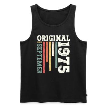 50. Geburtstag Vintage September 1975 Geschenkidee - Männer Premium Bio Tank Top - Schwarz - Vorne - Michal (187cm)