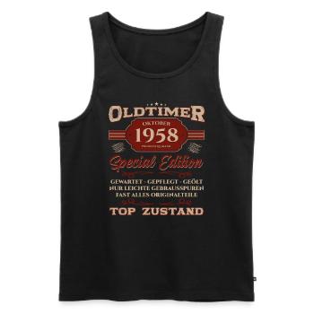 66. Geburtstag Oldtimer Oktober 1958 Jahrgang 58 - Männer Premium Bio Tank Top - Schwarz - Vorne - AI Model Male 178 light (178cm)