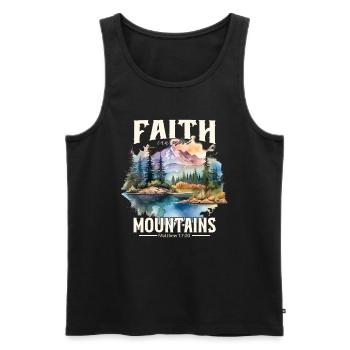 Faith can move Mountains, Matthew 17:20 - Men's Premium Organic Tank Top - black - Front - Michal (187cm)