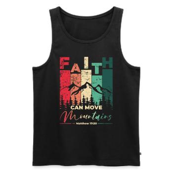 Faith can move Mountains, Christian gift. - Men's Premium Organic Tank Top - black - Front - Michal (187cm)