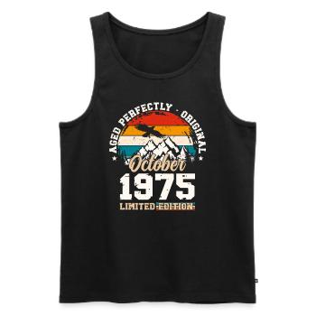 50. Geburtstag Vintage Oktober 1975 Geschenkidee - Männer Premium Bio Tank Top - Schwarz - Vorne - Michal (187cm)