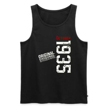 90th Birthday Original October 1935 Volume 35 - Men's Premium Organic Tank Top - black - Front - AI Model Male 178 light (178cm)