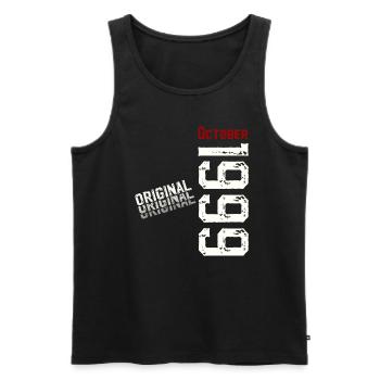 25th Birthday Original October 1999 Volume 99 - Men's Premium Organic Tank Top - black - Front - AI Model Male 178 light (178cm)