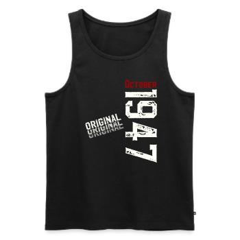 77th Birthday Original October 1947 Volume 47 - Men's Premium Organic Tank Top - black - Front - Michal (187cm)