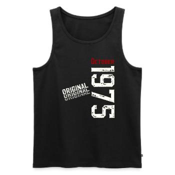 50th Birthday Original October 1975 Volume 75 - Men's Premium Organic Tank Top - black - Front - Michal (187cm)