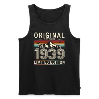 85th Birthday Legend October 1939 Volume 39 - Men's Premium Organic Tank Top - black - Front - AI Model Male 178 light (178cm)