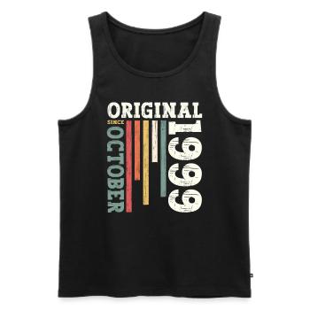25th Birthday Original October 1999 Volume 99 - Men's Premium Organic Tank Top - black - Front - AI Model Male 178 light (178cm)