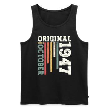 77th Birthday Original October 1947 Volume 47 - Men's Premium Organic Tank Top - black - Front - Michal (187cm)