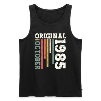 40. Geburtstag Original Oktober 1985 Jahrgang 85 - Männer Premium Bio Tank Top - Schwarz - Vorne - Michal (187cm)