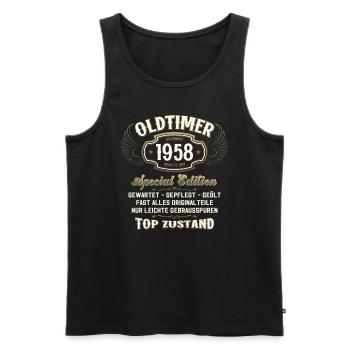 66. Geburtstag Oldtimer November 1958 Jahrgang 58 - Männer Premium Bio Tank Top - Schwarz - Vorne - AI Model Male 178 light (178cm)