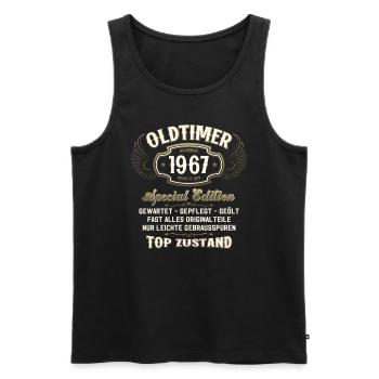 57. Geburtstag Oldtimer November 1967 Jahrgang 57 - Männer Premium Bio Tank Top - Schwarz - Vorne - Michal (187cm)