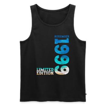 25th Birthday Original November 1999 Volume 99 - Men's Premium Organic Tank Top - black - Front - AI Model Male 178 light (178cm)