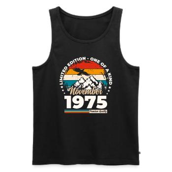 50th Birthday Original November 1975 Volume 75 - Men's Premium Organic Tank Top - black - Front - Michal (187cm)