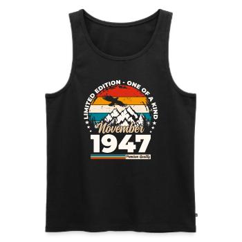 77th Birthday Original November 1947 Volume 47 - Men's Premium Organic Tank Top - black - Front - Michal (187cm)