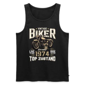 50ème Anniversaire Motard Novembre 1974 Motard - Débardeur bio Premium Homme - noir - Devant - Michal (187cm)