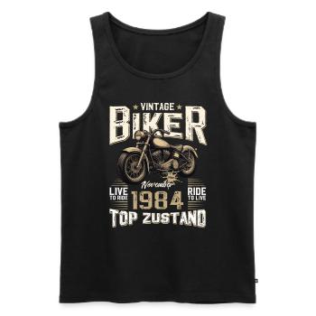 40th Birthday Biker November 1984 Motorcyclist - Men's Premium Organic Tank Top - black - Front - Michal (187cm)